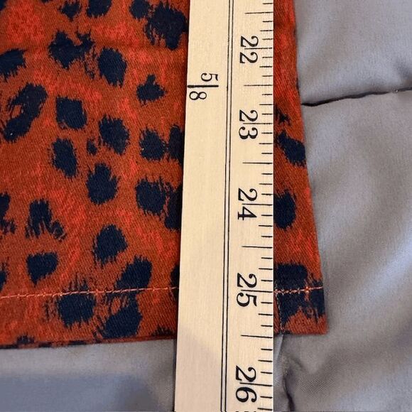 NEW! MAIOU The Tommy Pant in Red Leopard Print with Silver Belt Size 27 - Picture 14 of 15